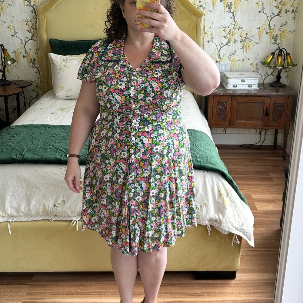 Joe Browns button front fit & flare shirt dress.